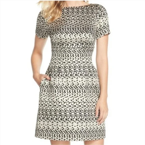 Vince Camuto | Dresses | 33euc Vince Camuto Metallic Jacquard Aline Dress  Pockets Size 2 | Poshmark